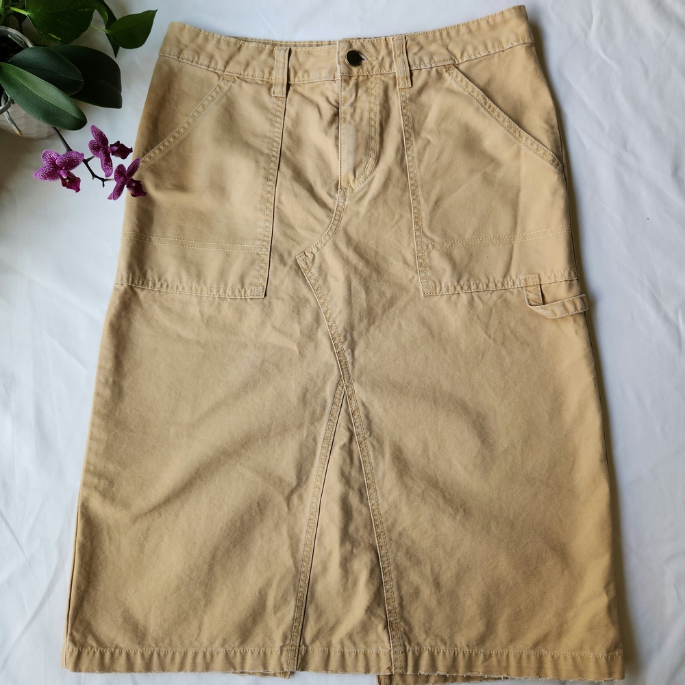 BDG Urban Outfitters 90s Inspired Distressed Canvas Utility Maxi Nuetral Sz M